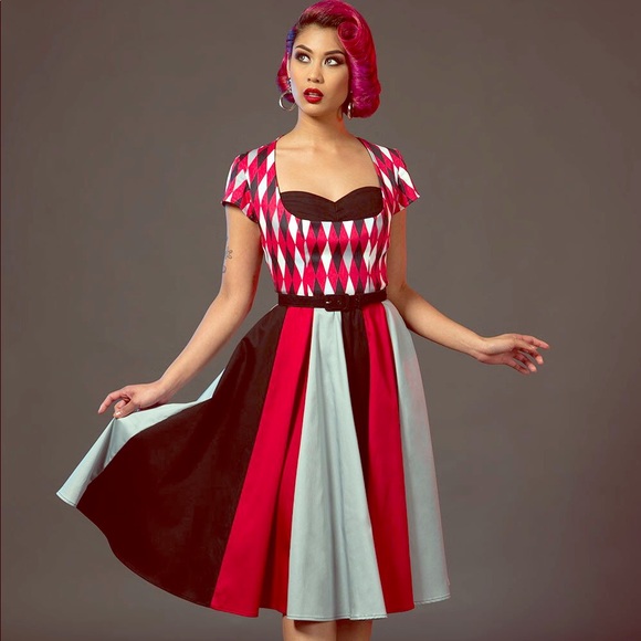 Pinup Couture Dresses & Skirts - *SOLD* NWT Pinup Girl Clothing Harlequin Dress